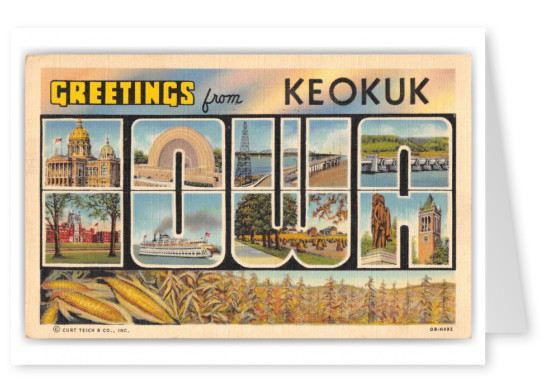 Keokuk Iowa Large Letter Greetings