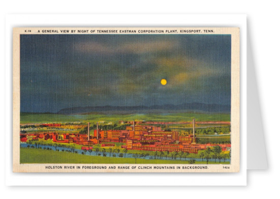 Kingsport, Tennessee, night view of Eastman Corporation Plant