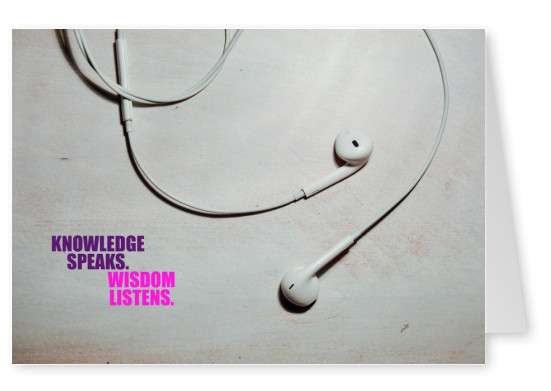 quotes postcard headphones