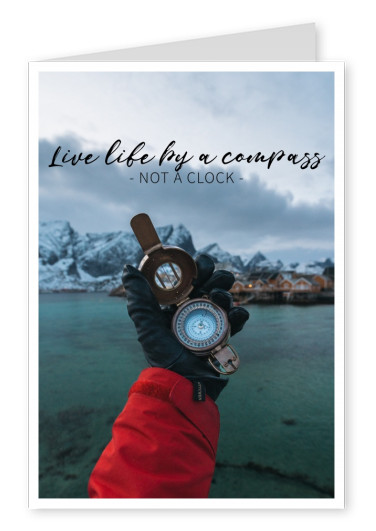 het zeggen van het leven door een kompas geen klok