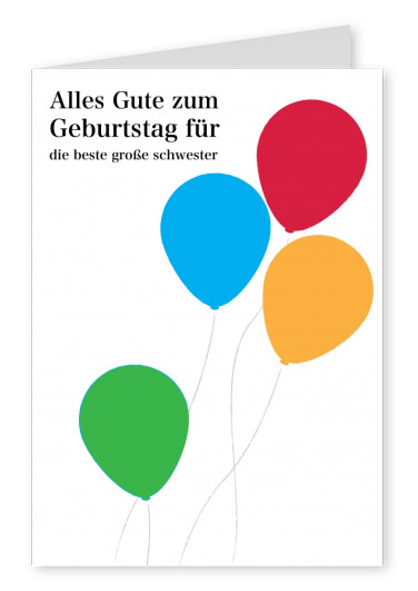 Födelsedagskort färgglada ballonger