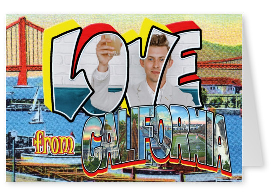  Grande Lettre carte Postale Site Amour de la Californie