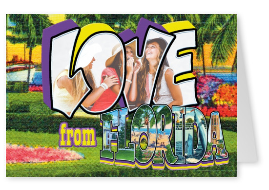  Grande Lettre carte Postale Site de l'Amour, de la Floride