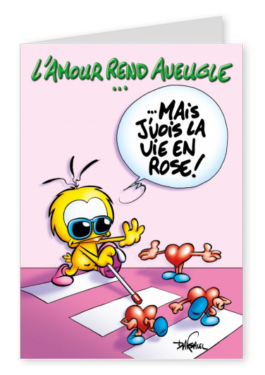 Le Piaf Cartoon L'amour rend aveugle