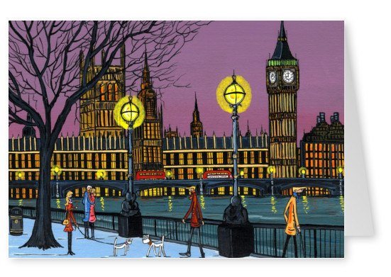 Ilustración del Sur de Londres, el Artista Dan el Sur de Londres, el Artista Dan en la noche de Londres