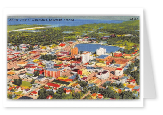 Lakeland, Florida, aerial view of downtown