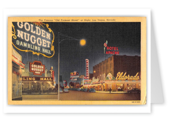 Las Vegas Nevada Old Fremont Street Golden Nugget at Night