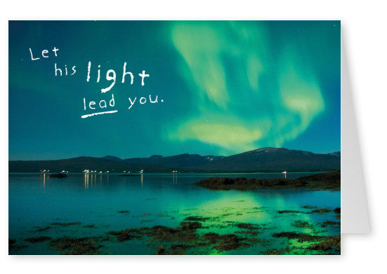 postcard SegensArt let his light lead you