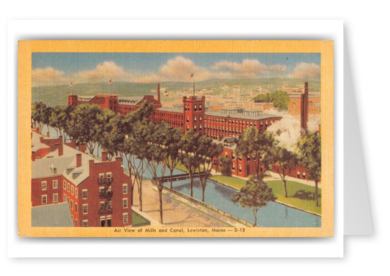 Lewiston Maine Mills and Canal Air View