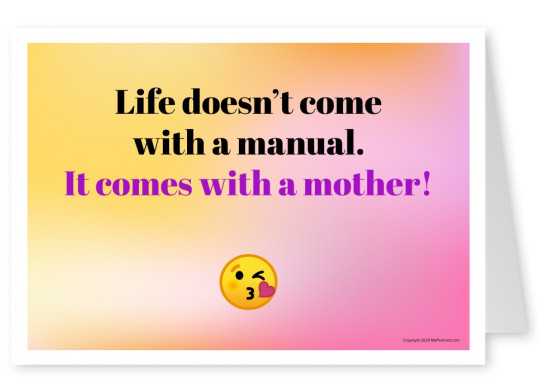 Life doesnâ€™t come with a manual. It comes with a mother!