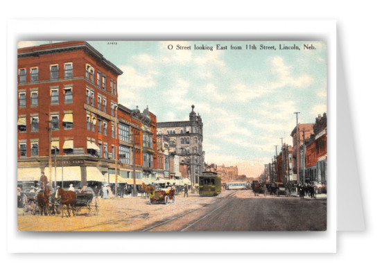 Lincoln, nebraska, O Street looking east