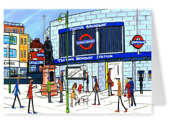 Illustration Södra London Konstnären Dan Ljusa nya tooting