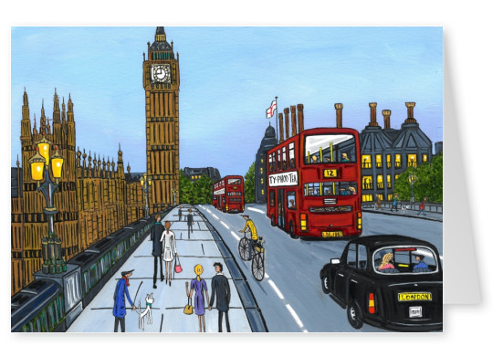 Illustratie Zuid-Londen Kunstenaar Dan London town