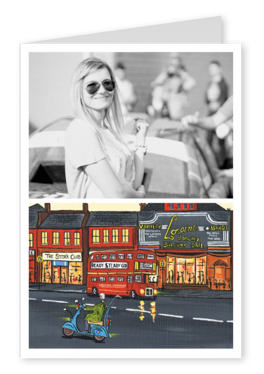 Illustratie Zuid-Londen Kunstenaar Dan het openbaar vervoer in Londen