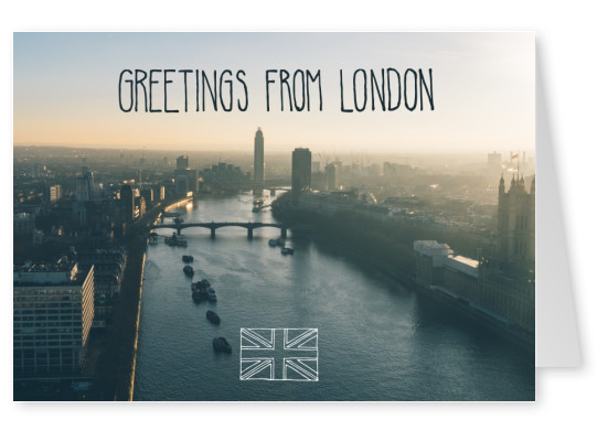 greetingcard with a picture of London and river themse