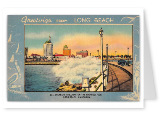 Long Beach California Rainbow Pier Greetings