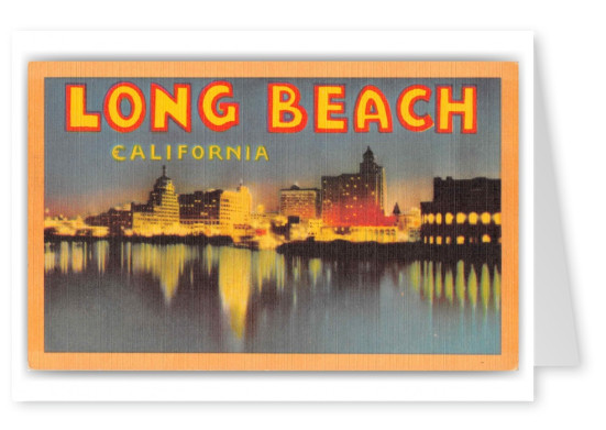 Long Beach California Skyline at Night