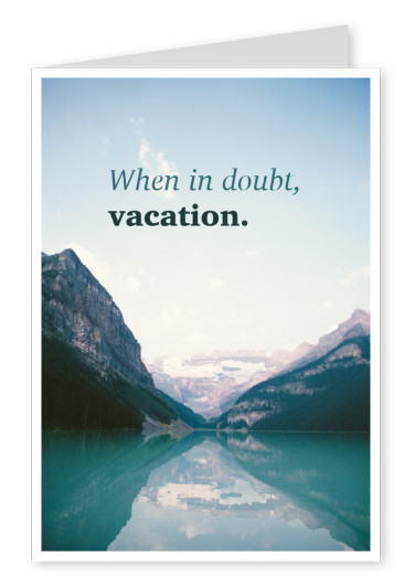 carte postale disant en cas de doute, les vacances