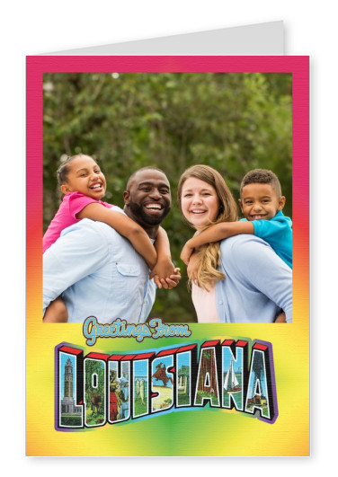 vintage tarjeta de felicitación, saludos desde Louisiana