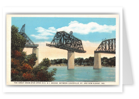 Louisville Kentucky and New Albany, Indiana, Great Draw-Span open in K._.I Railroad bridge