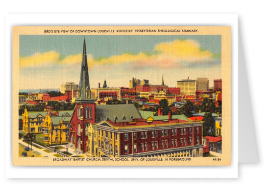 Louisville, Kentucky, birds-eye view of downtown Presbyterian Theological Seminary