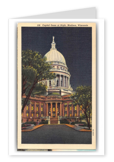 Madison Wisconsin Capitol Dome at Night