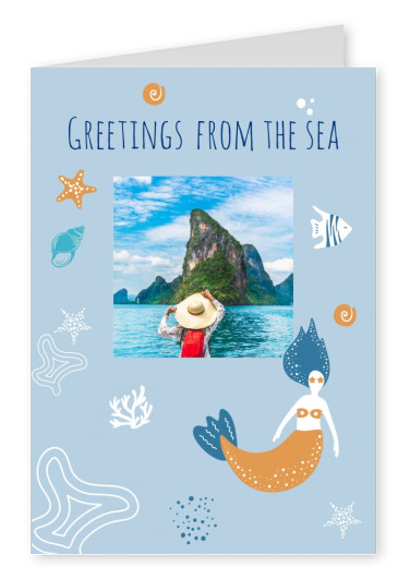 tarjeta de felicitación del Meridiano de Diseño Saludos desde el mar