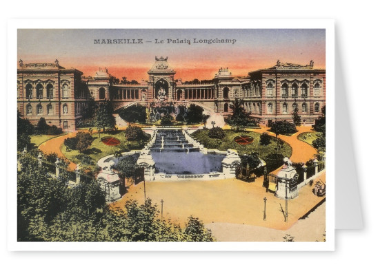 vintage postcard Marseille Le Palais Longchamp