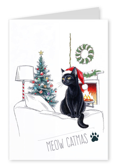 greeting card Meow Catmas