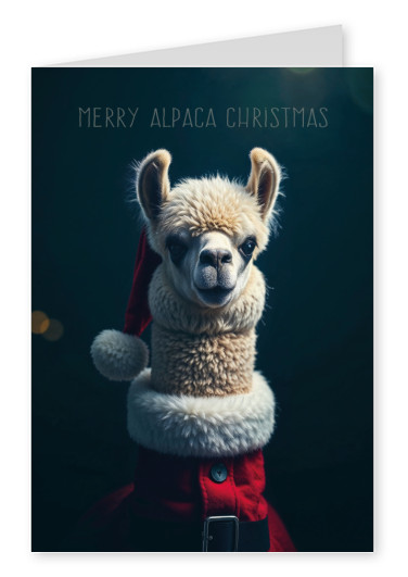 greeting card Merry Alpaca Christmas