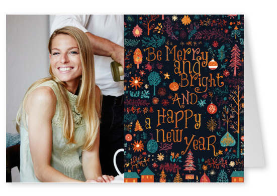 greeting card Be Merry and bright an Happy new year