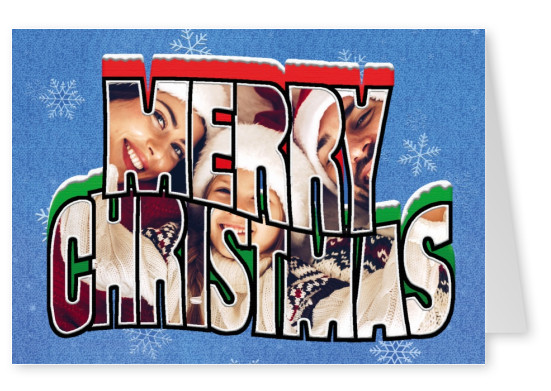 Grote Letter Ansichtkaart Site Merry Christmas Design