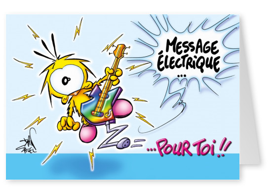 Le Piaf Cartoon Messaggio electrique pour toi