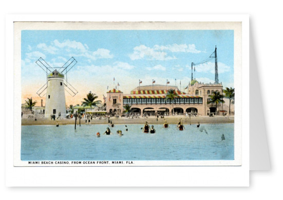 Curt Teich Postal Arquivos Coleção Miami Beach Casino