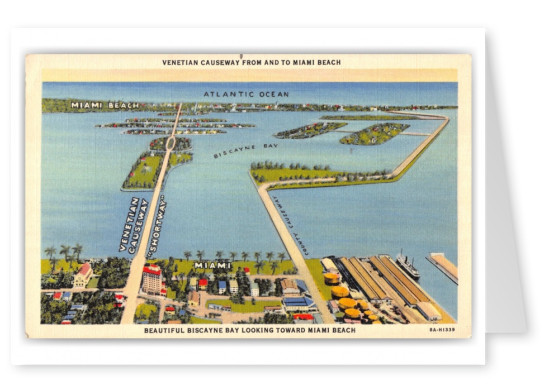 Miami Beach, Florida, Venetian Causeway from and to Miami Beach