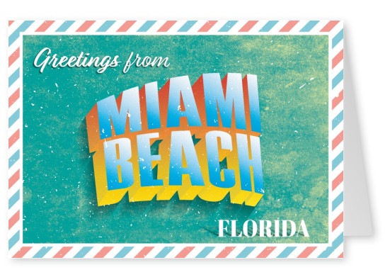 Retro postcard Miami Beach