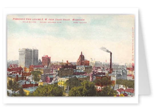 Milwaukee Wisconsin Panoramic View Looking South West from Court House