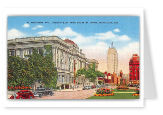 Milwaukee Wisconsin West Wisconsin Avenue Looking East from Court of Honor