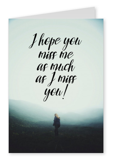 miss you quote postcard