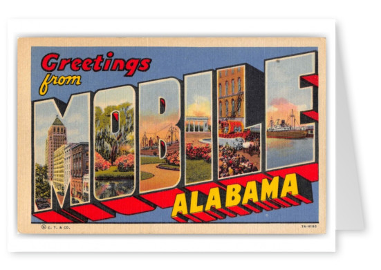 Mobile Alabama Large Letter Greetings 