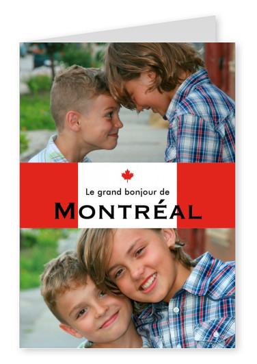 Montreal greetings in French language red white