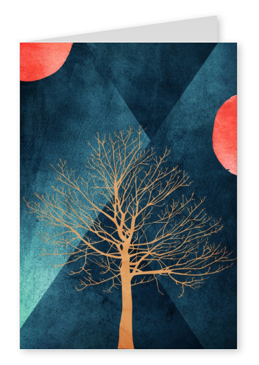 Kubistika tree with two red moons