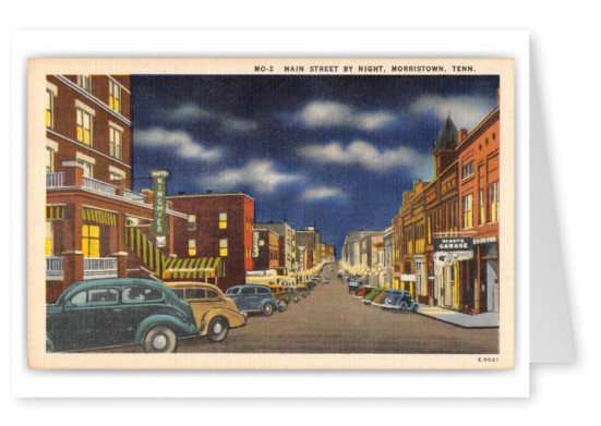 Morristown, Tennessee, main Street at night