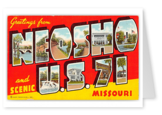 Neosho Missouri US Highway 71 Greetings Large Letter