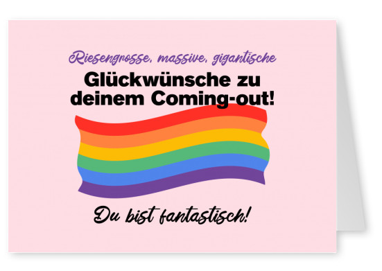 Huge, massive, gigantic congratulations on coming out! 