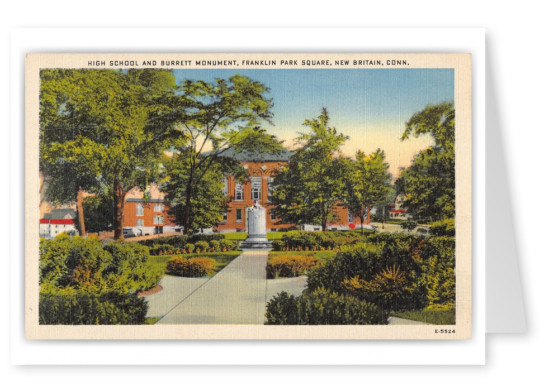 New Britain, Connecticut, High School and Burrett Monument, Franklin Park Square