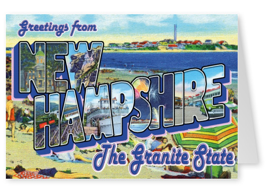 New Hampshire vintage kort