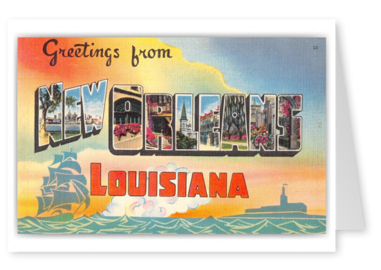 New Orleans Louisiana Large Letter Greetings