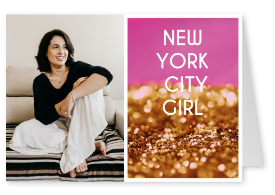 NEW YORK CITY GIRL Cartolina Preventivo Carta
