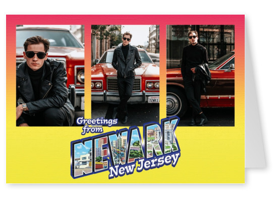  Grande Lettre carte Postale Site Salutations de Newark, New Jersey